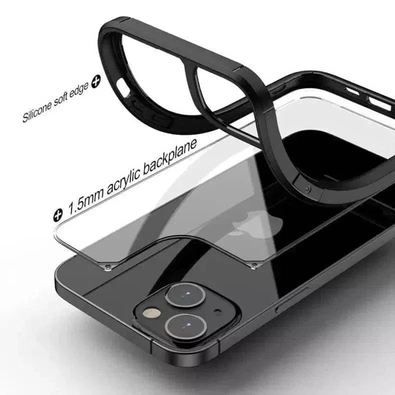 Military Style Clear Hard Case for iPhone 15 Pro