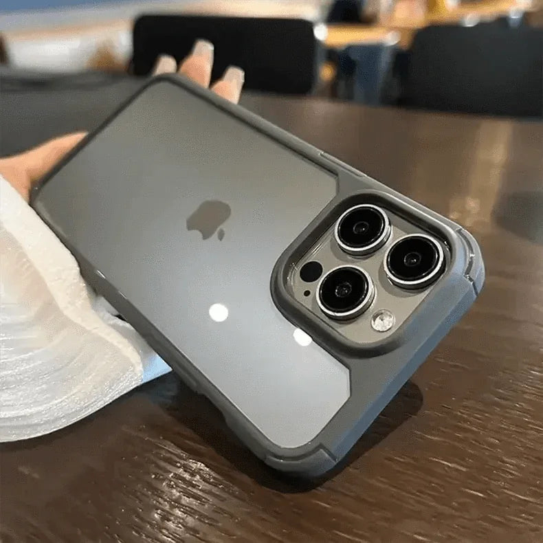 Military Style Clear Hard Case for iPhone 15 Pro Max