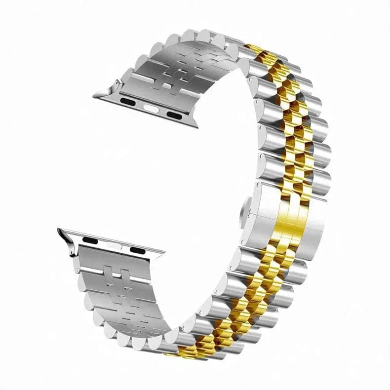 New Stainless Steel Metal Link Bracelet Chain Band for Apple Watch Watch Bands 42mm | 44mm | 45mm | Ultra 49mm / Silver Gold