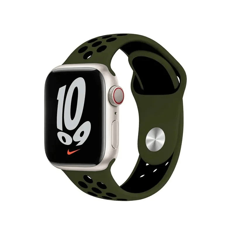 Nike Silicone Soft Watch Band for Apple Watch Watch Bands 42mm | 44mm | 45mm | Ultra 49mm / Heena Black