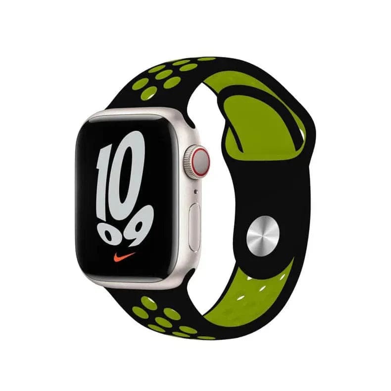 Nike Silicone Soft Watch Band for Apple Watch Watch Bands 42mm | 44mm | 45mm | Ultra 49mm / Black Neon