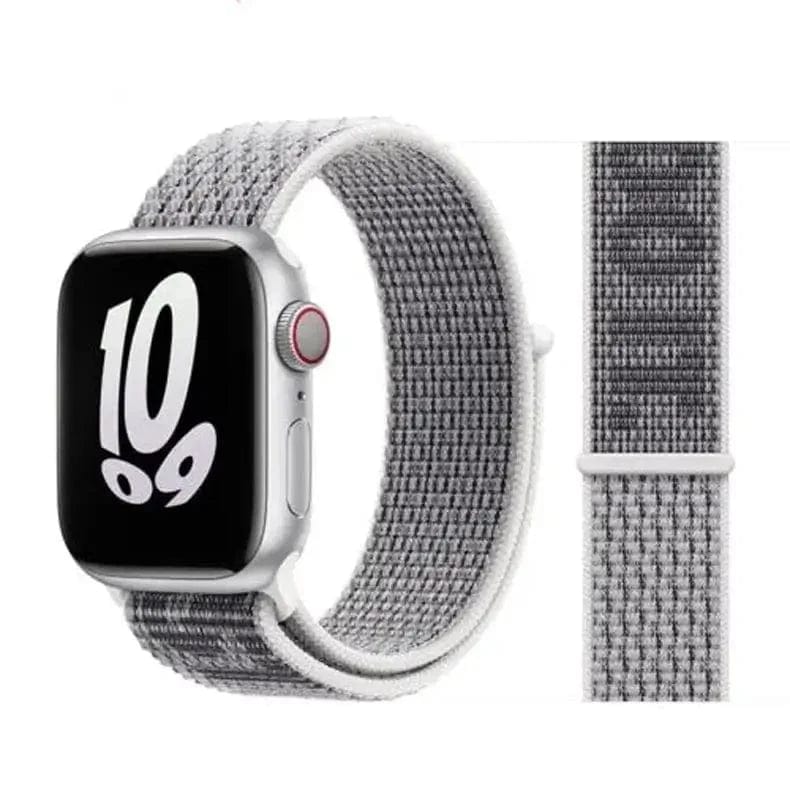 Nylon Velcro Sport Loop Watch Band for Apple Watch Watch Bands 42mm | 44mm | 45mm | Ultra 49mm / Just Do It Summit WhIte