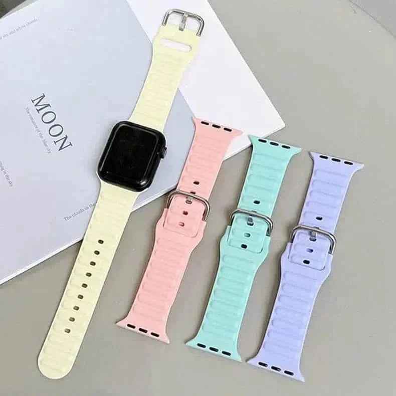 Ocean Ripple Silicone Soft Band for Apple Watch 42 | 44 | 45 | Ultra 49 | 46mm S10