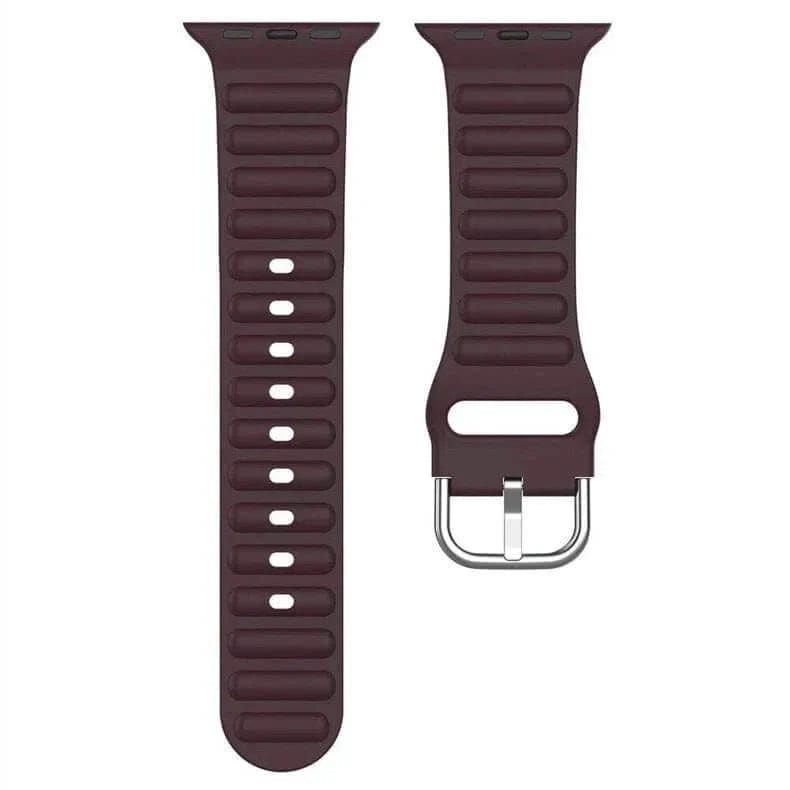 Ocean Ripple Silicone Soft Watch Band for Apple Watch Watch Bands 42mm | 44mm | 45mm | Ultra 49mm / Coffee Brown