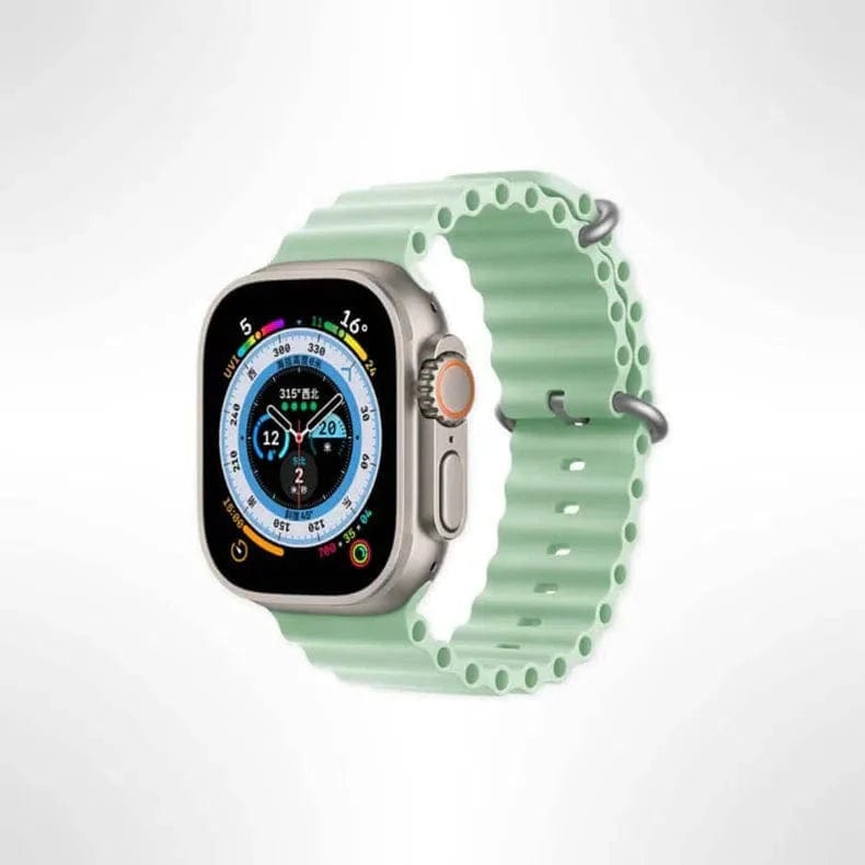 Ocean Silicone Soft Sport Watch Band for Apple Watch Watch Bands 42mm | 44mm | 45mm | Ultra 49mm / Mint Green