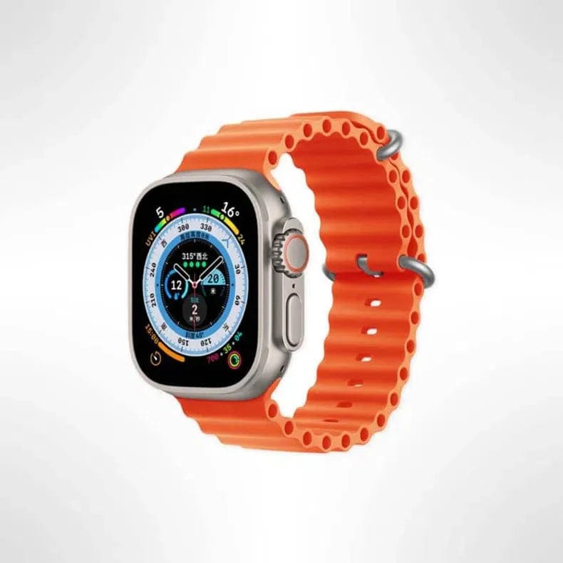 Ocean Silicone Soft Sport Watch Band for Apple Watch Watch Bands 42mm | 44mm | 45mm | Ultra 49mm / Orange