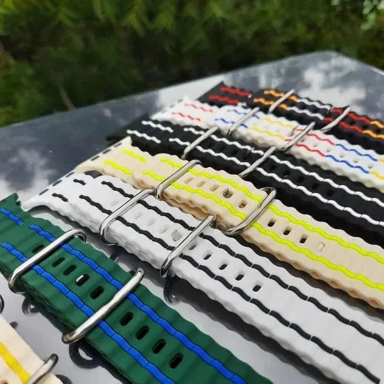 Ocean Silicone Sport Soft Band for Apple Watch 42 | 44 | 45 | Ultra 49 | 46mm S10