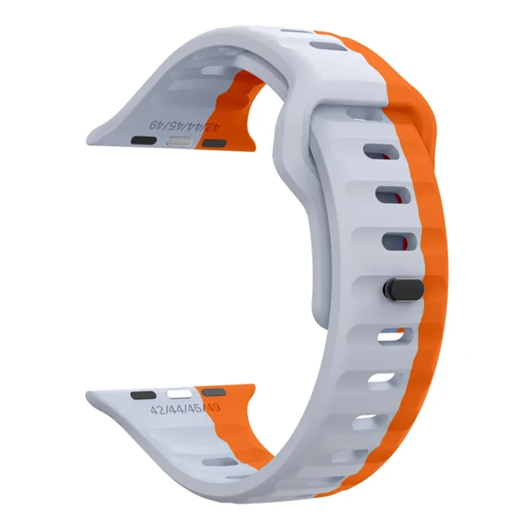 Waterproof Dual Color Sport Strap for Apple Watch 42 | 44 | 45 | Ultra 49 | 46mm S10 42 | 44 | 45 | Ultra 49 | 46mm S10 orange Straps & Bands