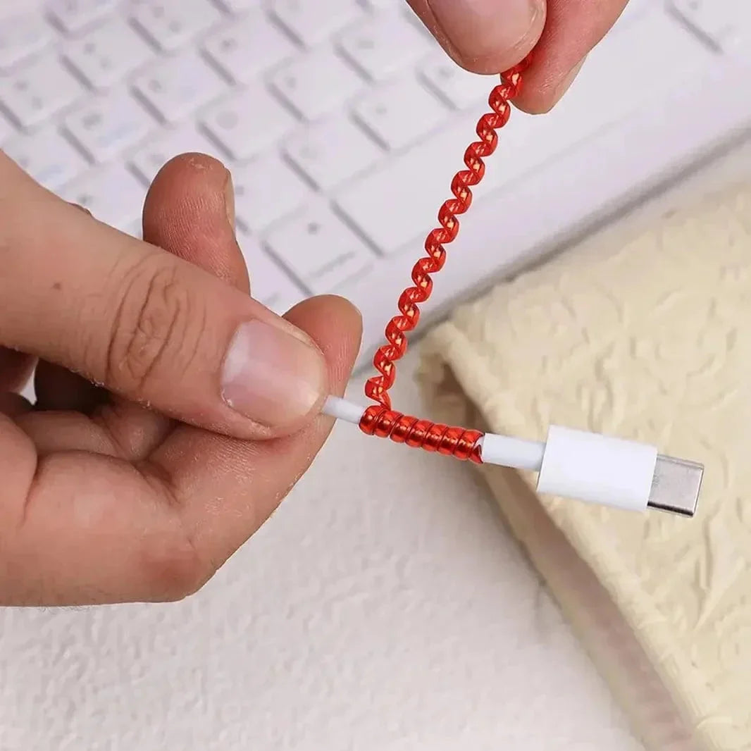 [ Pack of 3 ] Spiral Charger Cable Protector Data Wire Saver for Charging Cable ( 1.5 Meter )