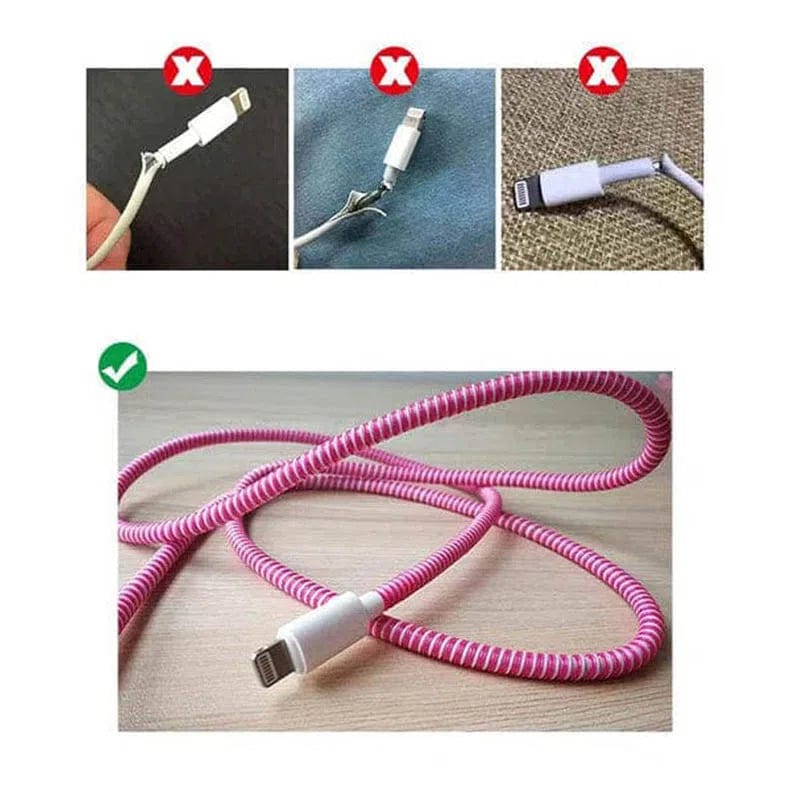 [ Pack of 3 ] Spiral Charger Cable Protector Data Wire Saver for Charging Cable ( 1.5 Meter )