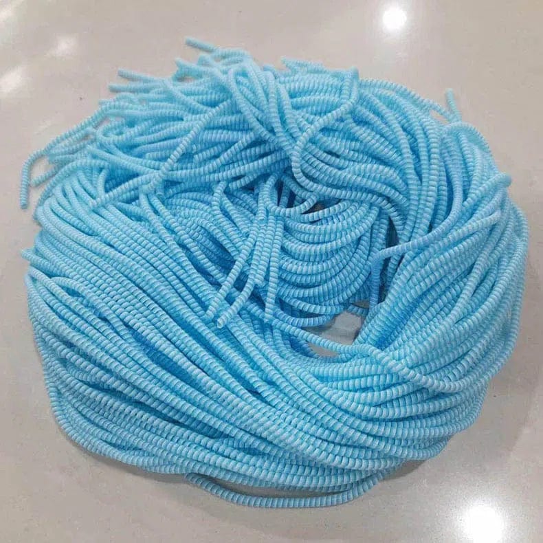 [ Pack of 3 ] Spiral Charger Cable Protector Data Wire Saver for Charging Cable ( 1.5 Meter ) Cable Management Blue White / Dual Color