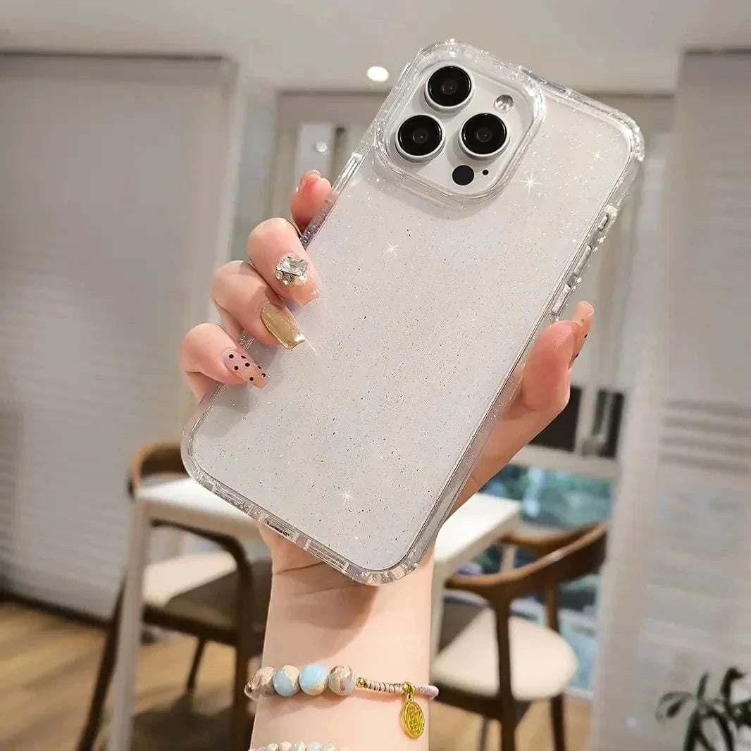 Powder Glitter Bling Clear Case for iPhone 16 Pro Max