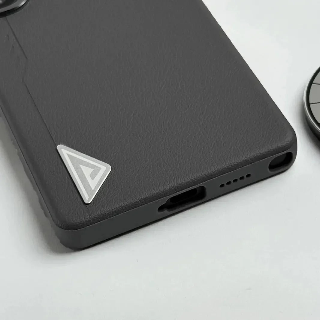 Premium Leather Texture Metal Button MagSafe Case for Samsung S25 Ultra