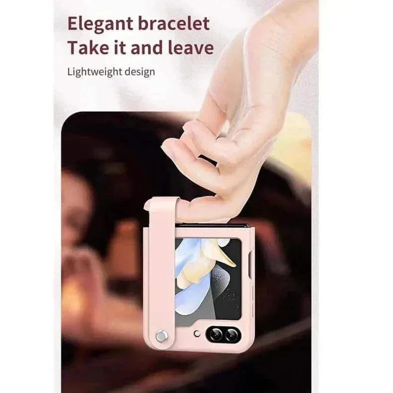 PU Leather Hand Strap Matte Hard Case for Samsung Z Flip5