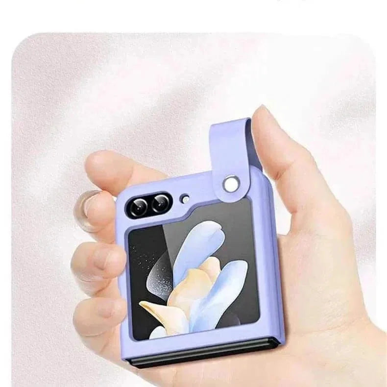 PU Leather Hand Strap Matte Hard Case for Samsung Z Flip5