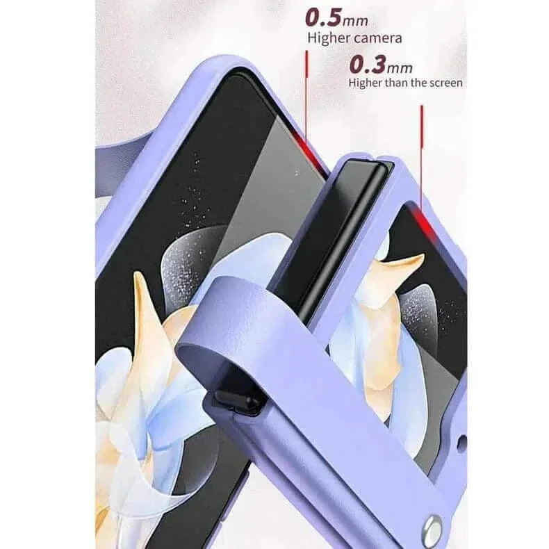 PU Leather Hand Strap Matte Hard Case for Samsung Z Flip5