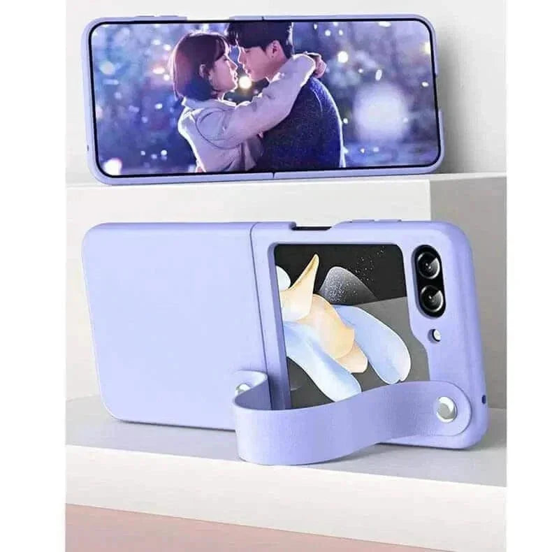 PU Leather Hand Strap Matte Hard Case for Samsung Z Flip5