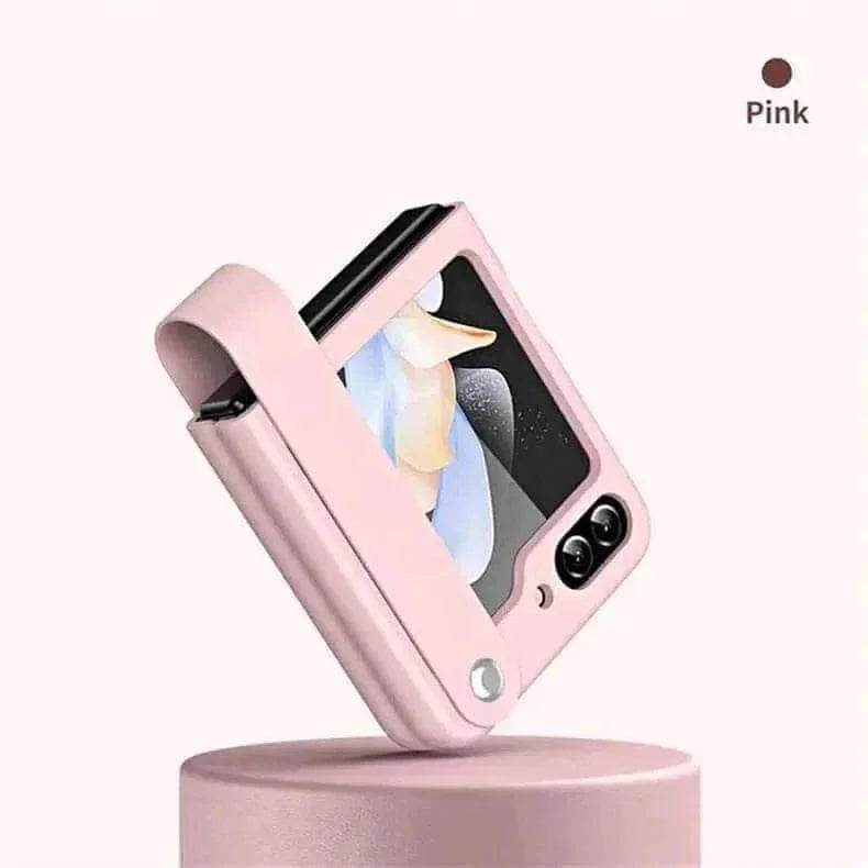 PU Leather Hand Strap Matte Hard Case for Samsung Z Flip5