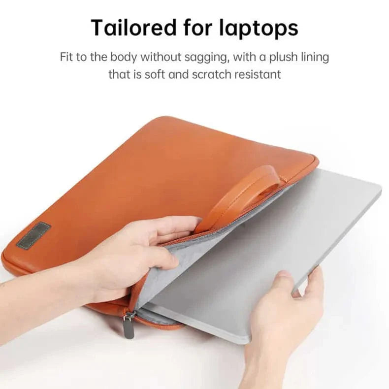 PU Leather Waterproof Sleeve Bag With Detachable Strap for MacBook | Laptop | Notebook