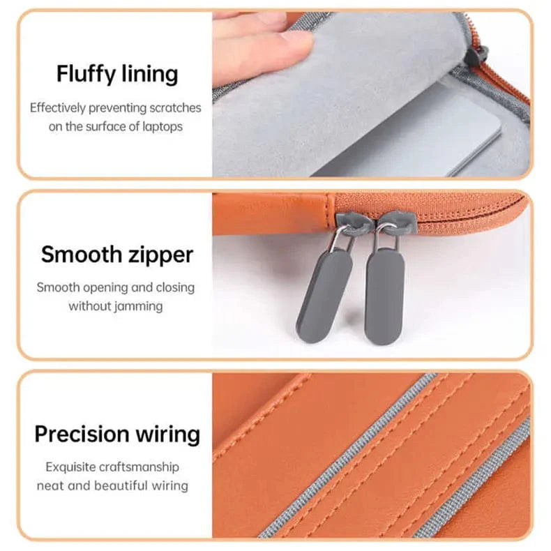 PU Leather Waterproof Sleeve Bag With Detachable Strap for MacBook | Laptop | Notebook