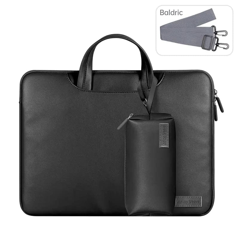 PU Leather Waterproof Sleeve Bag With Detachable Strap for MacBook | Laptop | Notebook