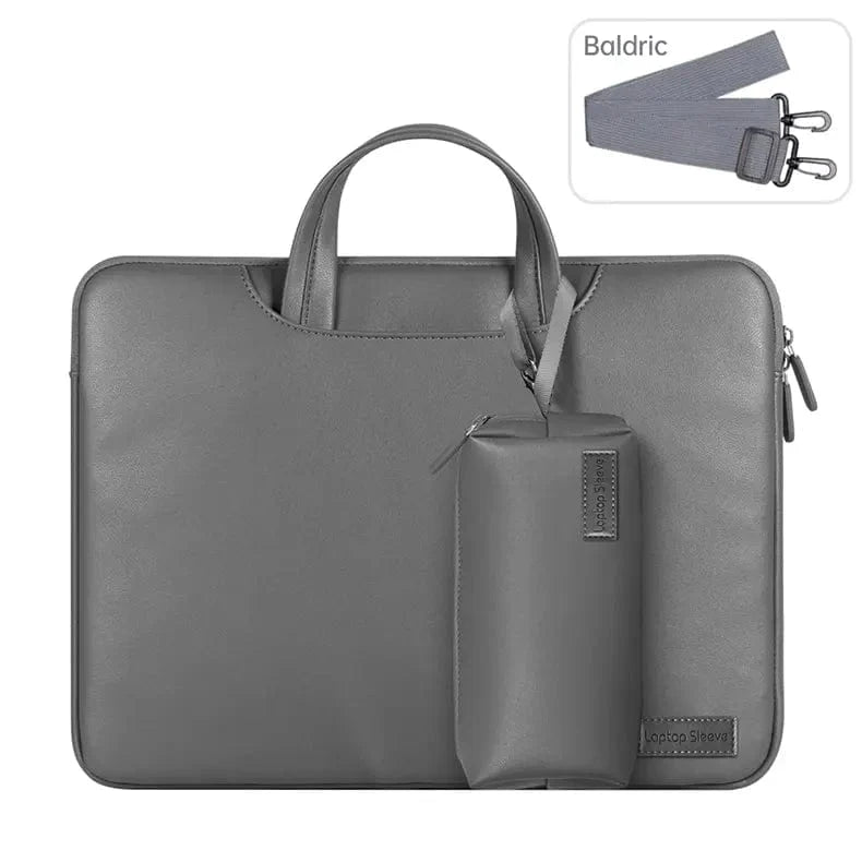 PU Leather Waterproof Sleeve Bag With Detachable Strap for MacBook | Laptop | Notebook