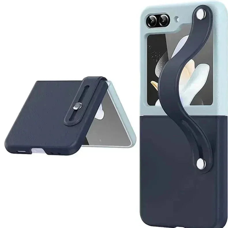 PU Leather Wrist Band Dual Color Case for Samsung Z Flip5
