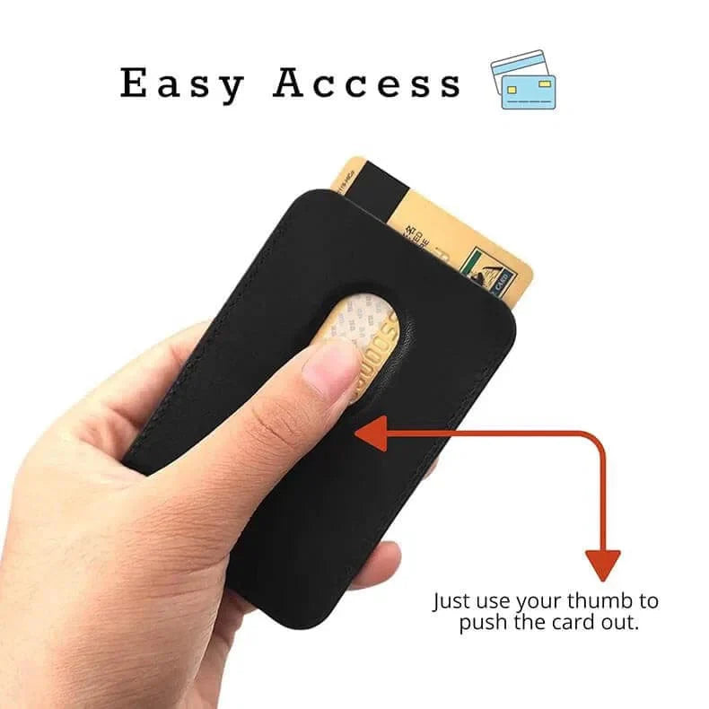 PU Magnetic Card Wallet Holder with MagSafe for Apple iPhone