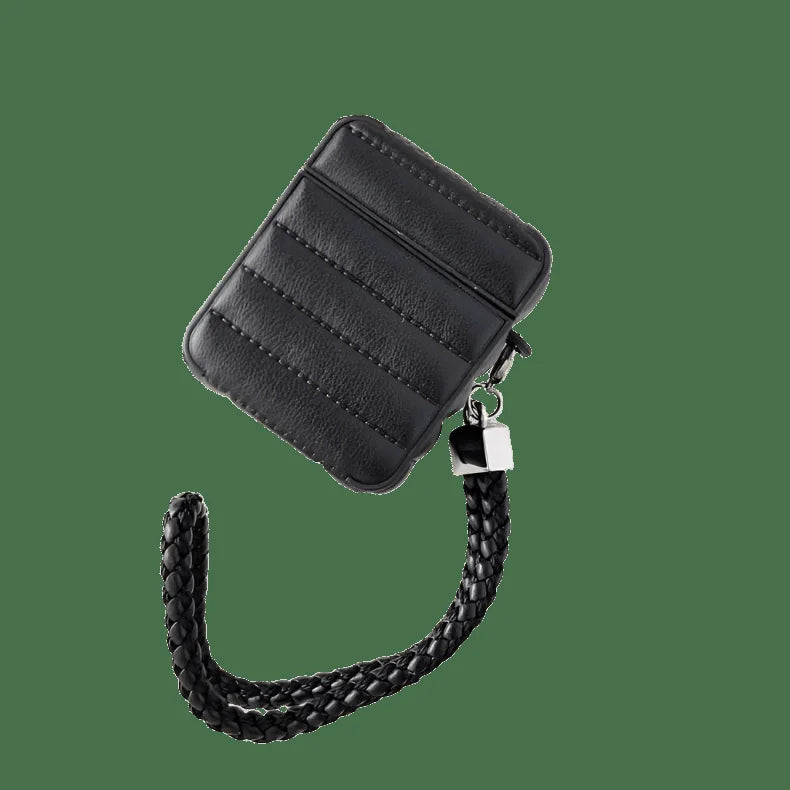 Puffy Pebble Leather Dual Layer Hard Cover for Airpods 1 | 2