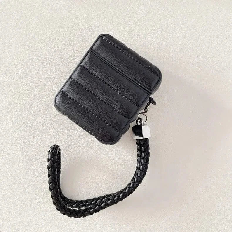 Puffy Pebble Leather Dual Layer Hard Cover for Airpods 1 | 2