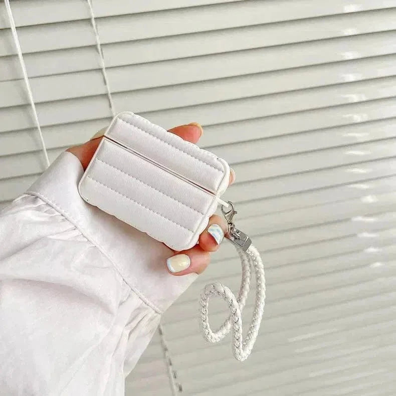 Puffy Pebble Leather Dual Layer Hard Cover for Airpods 1 | 2