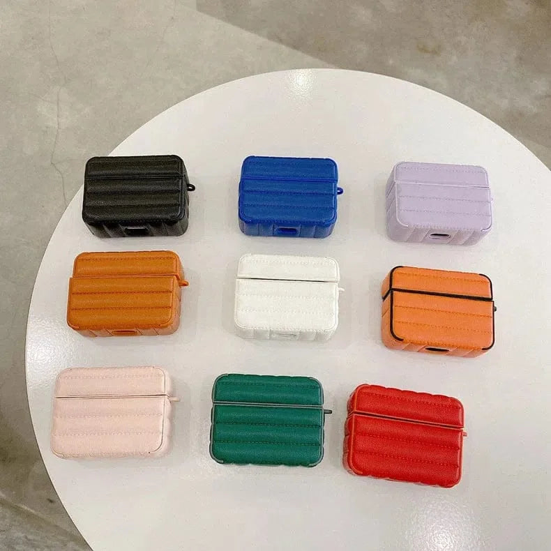 Puffy Pebble Leather Dual Layer Hard Cover for Airpods 4