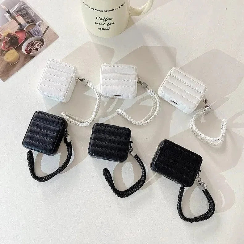 Puffy Pebble Leather Dual Layer Hard Cover for Airpods 4