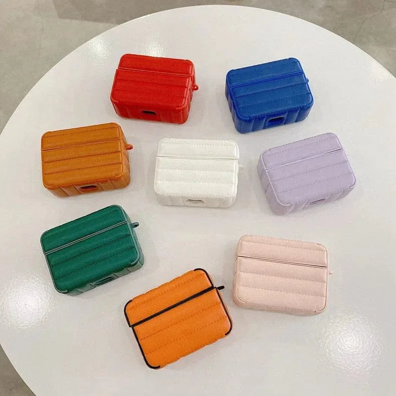 Puffy Pebble Leather Dual Layer Hard Cover for Airpods 4