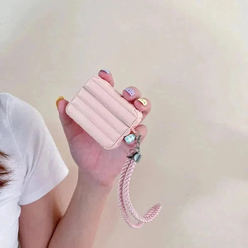 Puffy Pebble Leather Dual Layer Hard Cover for Airpods 3