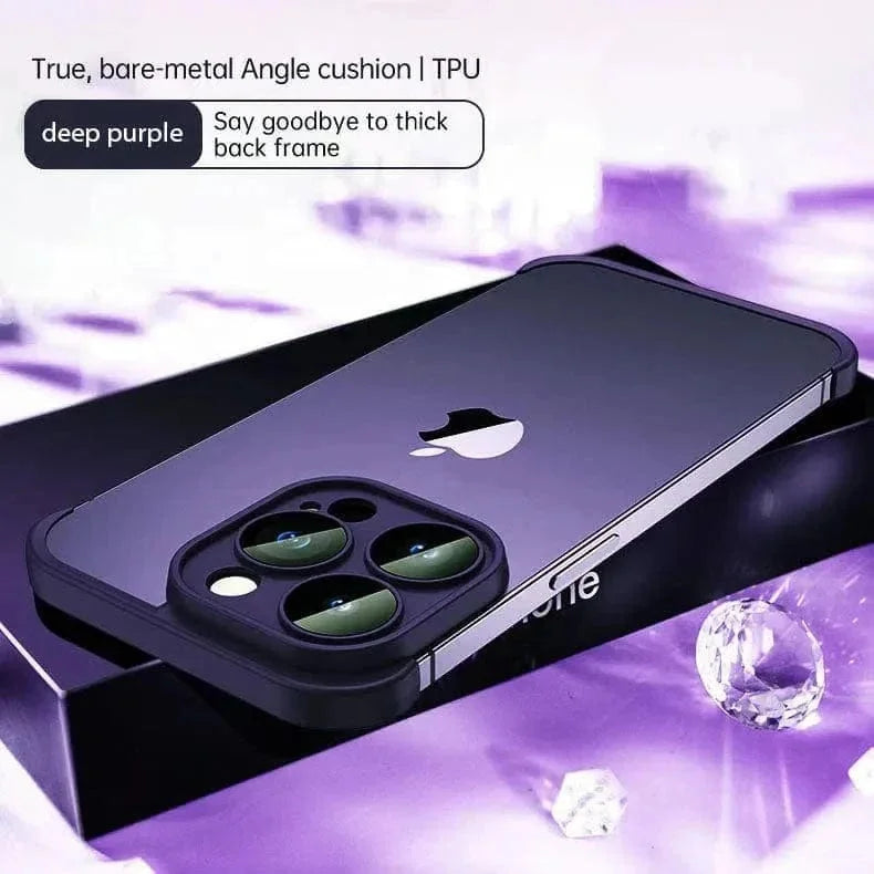 Real Bare Corner Pad Bordeless TPU Camera Lens Protection Case for iPhone 15