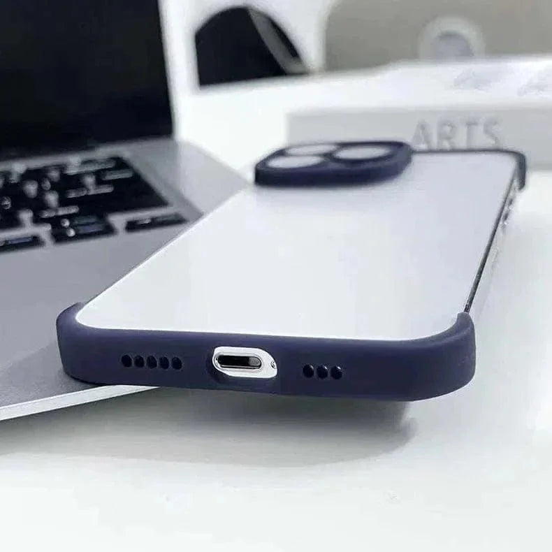 Real Bare Corner Pad Bordeless TPU Camera Lens Protection Case for iPhone 15