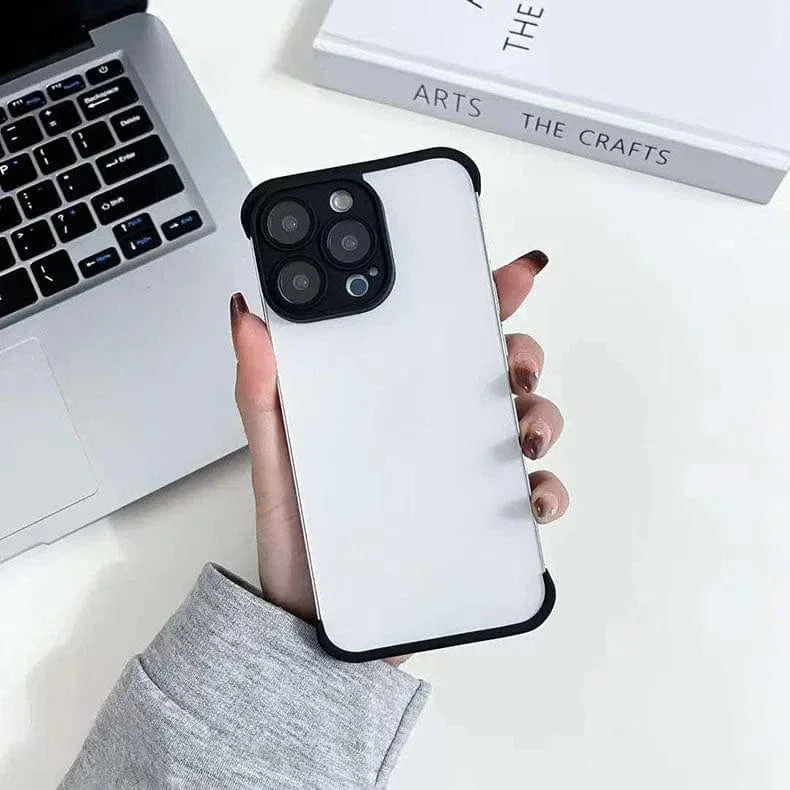 Real Bare Corner Pad Bordeless TPU Camera Lens Protection Case for iPhone 15