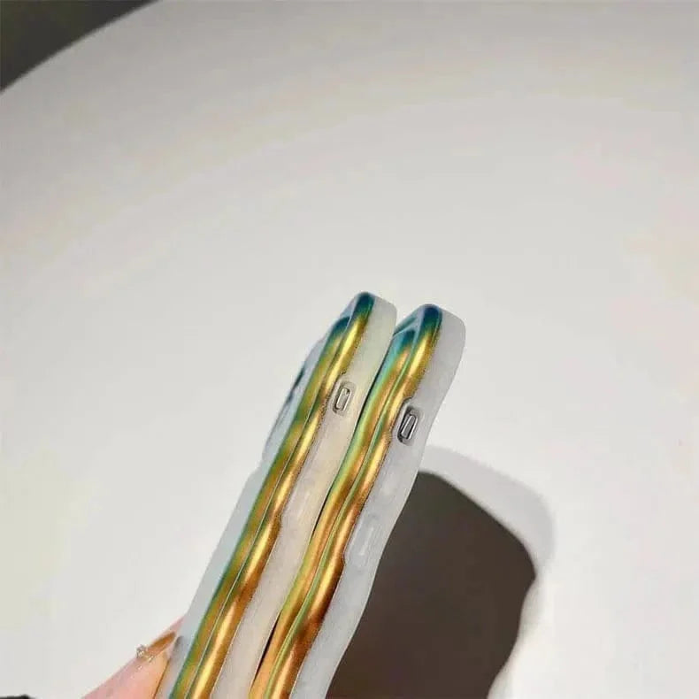 Reflective Shiny Wavy Edge Soft TPU Case for iPhone 14