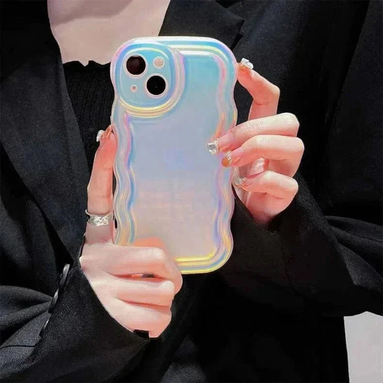 Reflective Shiny Wavy Edge Soft TPU Case for iPhone 14
