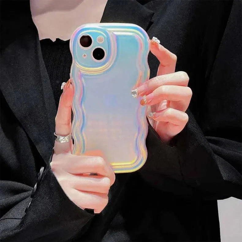 Reflective Shiny Wavy Edge Soft Case for iPhone 14 Pro Max