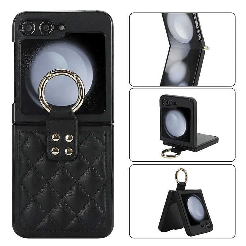 Rhombus Leather Texture Case for Samsung Z Flip5