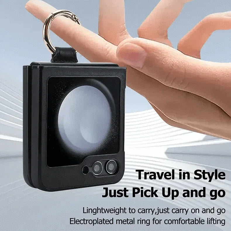 Rhombus PU Leather Ring Case for Samsung Z Flip6