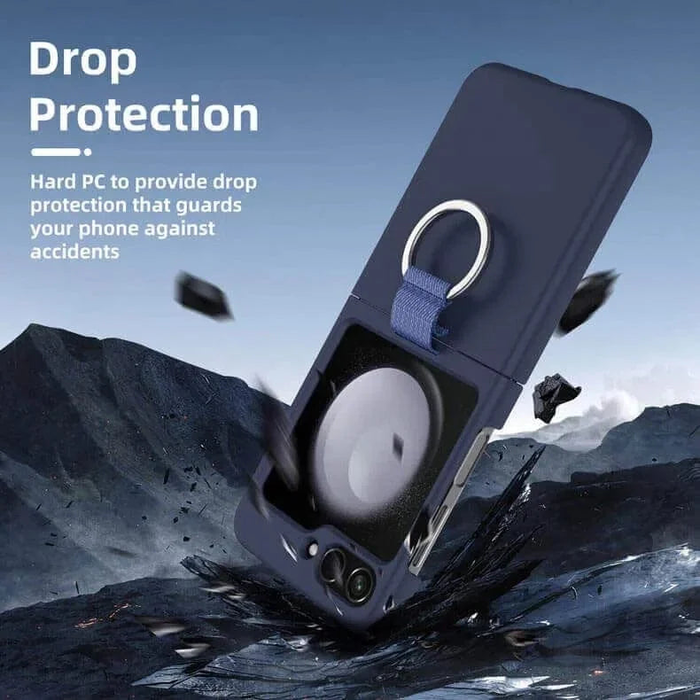 Ribbon Metal Ring Holder matte finish Hard Case for Samsung Z Flip5