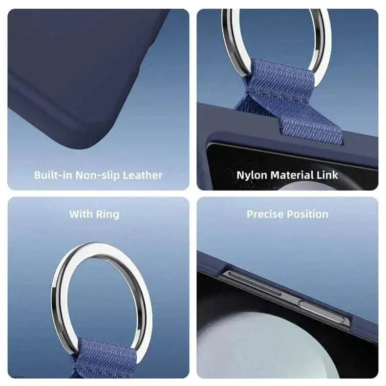Ribbon Metal Ring Holder matte finish Hard Case for Samsung Z Flip5