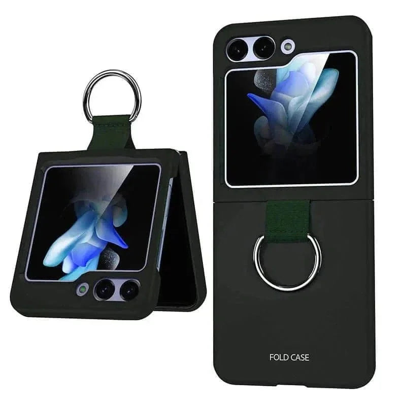 Ribbon Metal Ring Holder matte finish Hard Case for Samsung Z Flip5