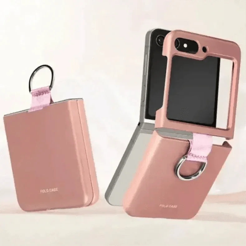 Ribbon Metal Ring Holder matte finish Hard Case for Samsung Z Flip5