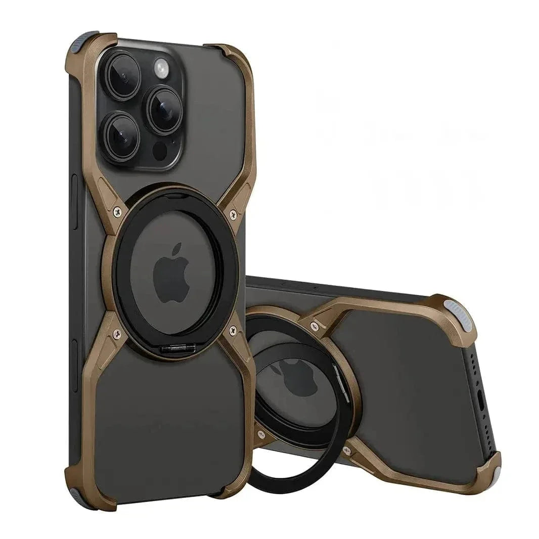 Rotation Kickstand Metal Frameless Magsafe Case for iPhone 16 Pro Max
