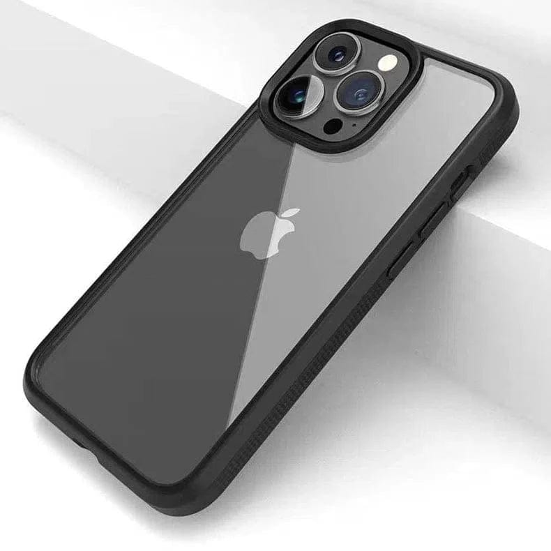 Rugged Border Clear Case for iPhone Back Cases iPhone 14 / Black