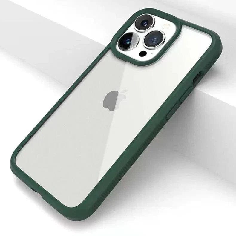 Rugged Border Clear Case for iPhone Back Cases iPhone 13 Pro / Green